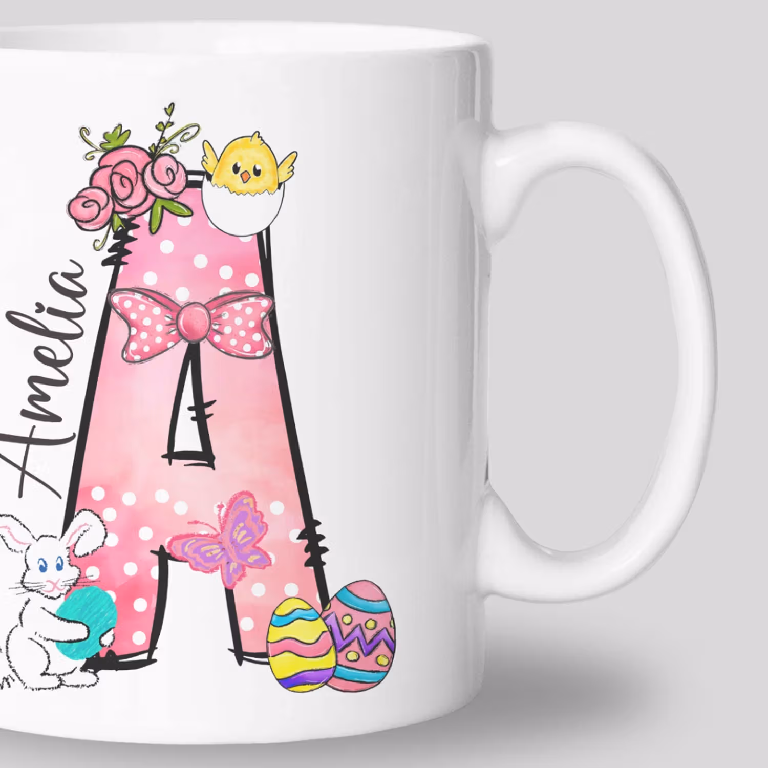 Personalized Easter Initials Mug - Custom Ceramic Gift