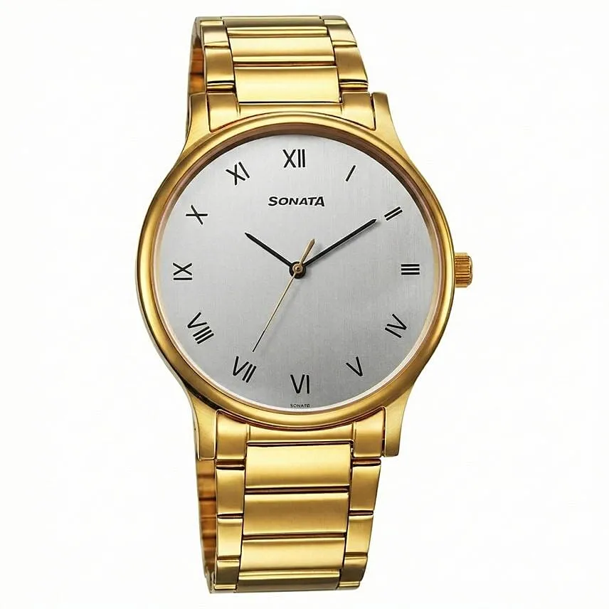 Sonata Quartz Analog Silver Dial Watch for Men