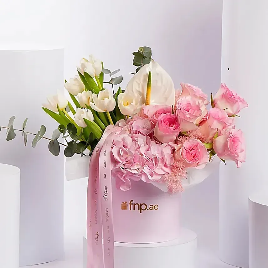 Luxury Pink And White Flower Box