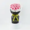 Elegant Pink Rose Bouquet in Black Box with Green Ribbon