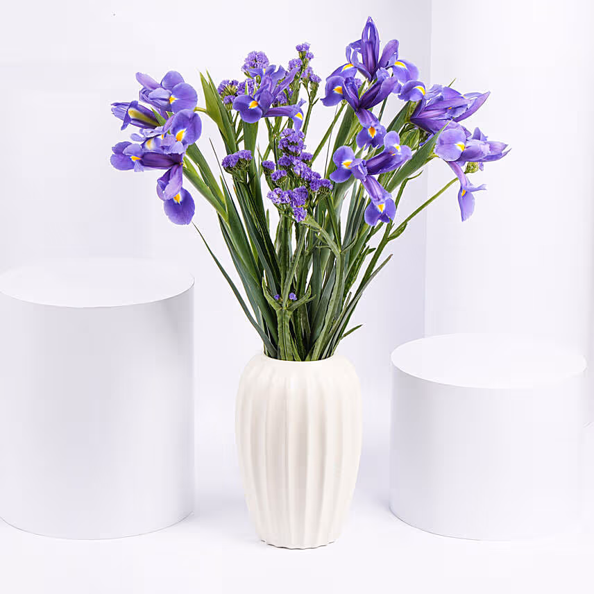 IRIS Flower Arrangement in Premium Vase