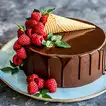 Decadent Chocolate Drip Ice Cream Cone Cake with Fresh Berries