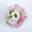 Mint Blooms Home Candle with Pink and White Lisianthus Arrangement
