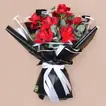 Elegant Bouquet of 6 Red Roses with Gypsophila and Eucalyptus