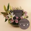 Lily & Purple Rose Arrangement with Cerruti Necklace
