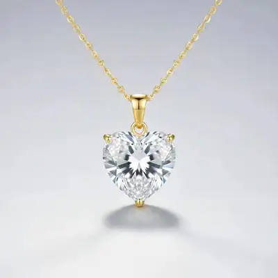 Elegant Crystal Heart Necklace by Signature Jewelry