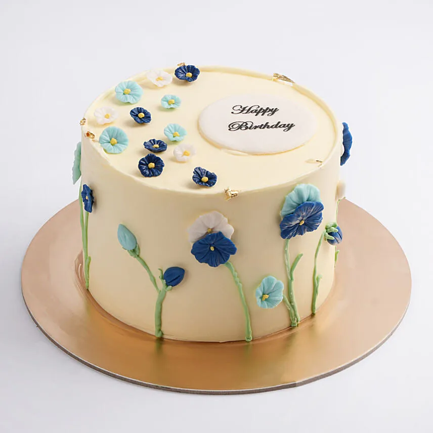 Delphinium Bloom Birthday Marble Cake
