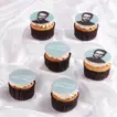 Celebrate with Happy Retirement Blue Theme Chocolate Cupcakes - Set of 6