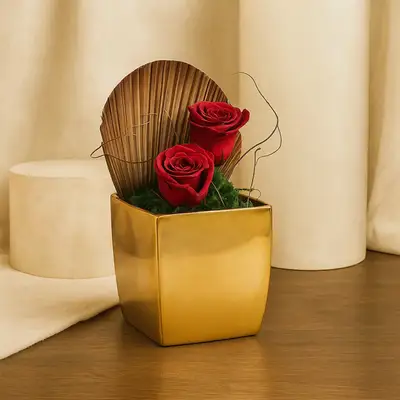 Large Pink Forever Rose | Premium Vase