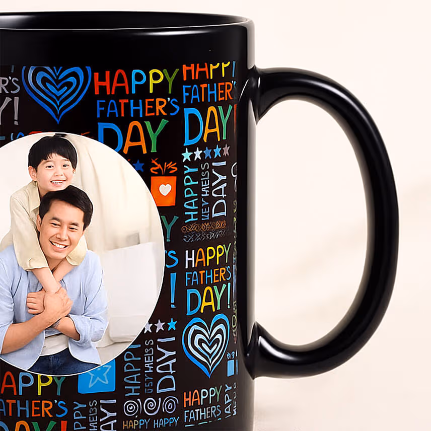 Personalised Black Mug for Dad Fathers Day Gift