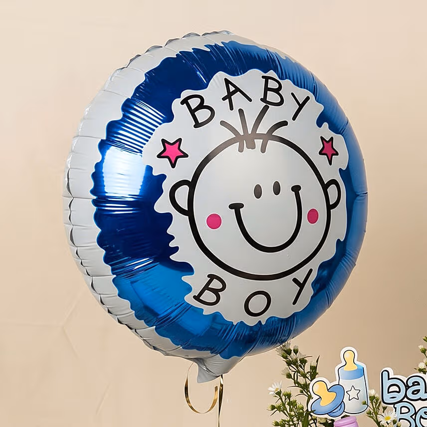 Its a Baby Boy Flowers giftset with Balloon