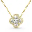Elegant Radiant Floral Pendant Necklace in 925 Sterling Silver with Gold Plating
