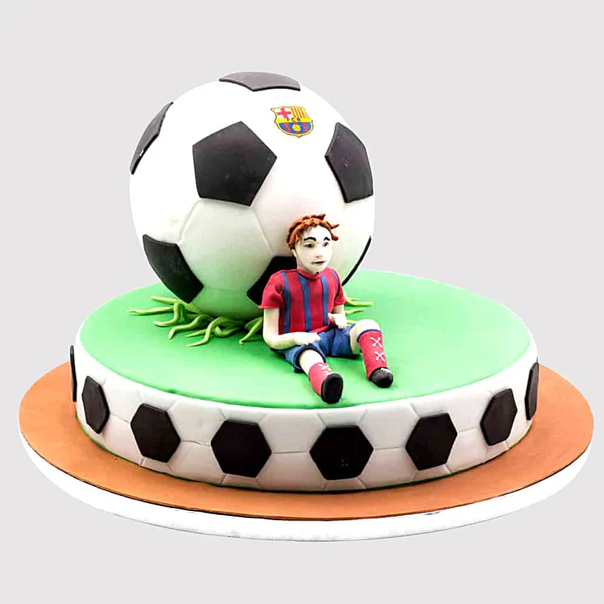 Relaxing Football Player Cake