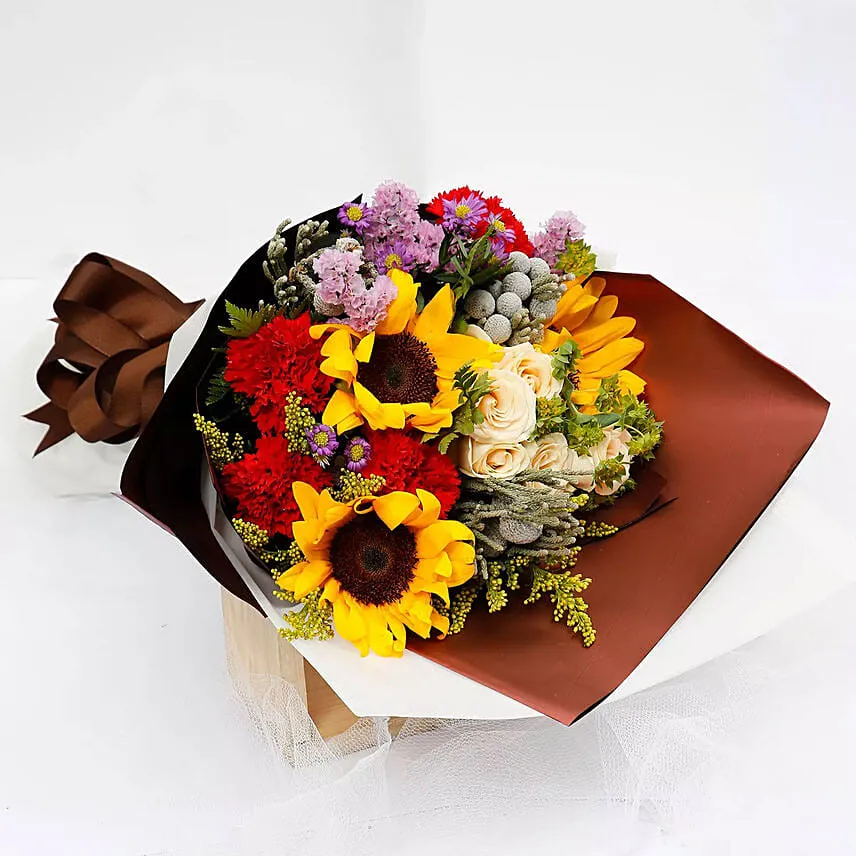 Joyful Bouquet Of Mixed Flowers