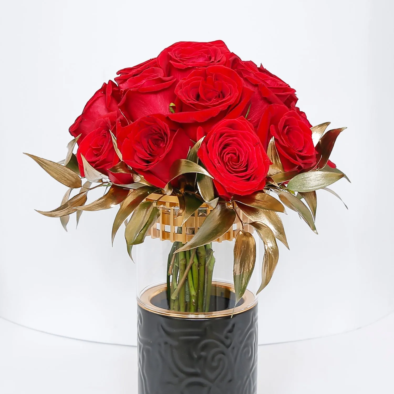 Red Roses Arrangement with Umrah Mubarak Topper