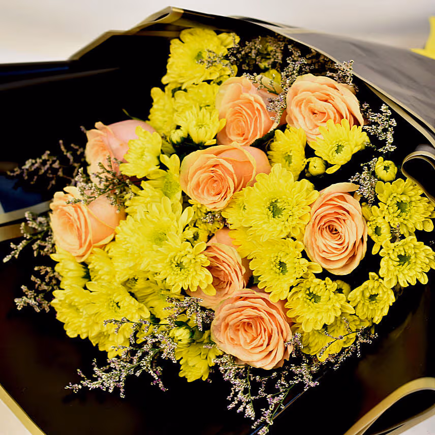 Champagne Roses Hand Bouquet