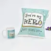 You're My Hero Dad Gift Combo - Cushion and Mug Set for Father's Day