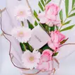 Elegant Sterling Silver Love Necklace with Exquisite Pink Rose and Gerbera Bouquet