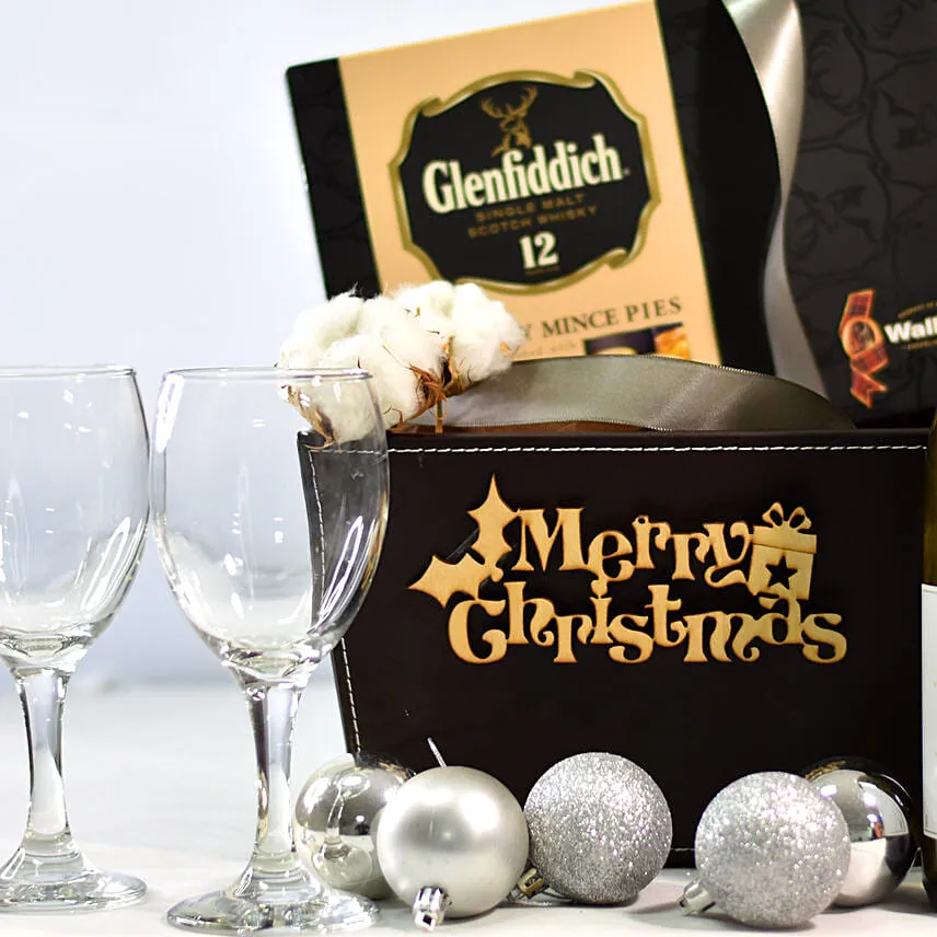 Merry Christmas Charming Black Gift Box