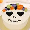 Halloween Floral Skull Cake