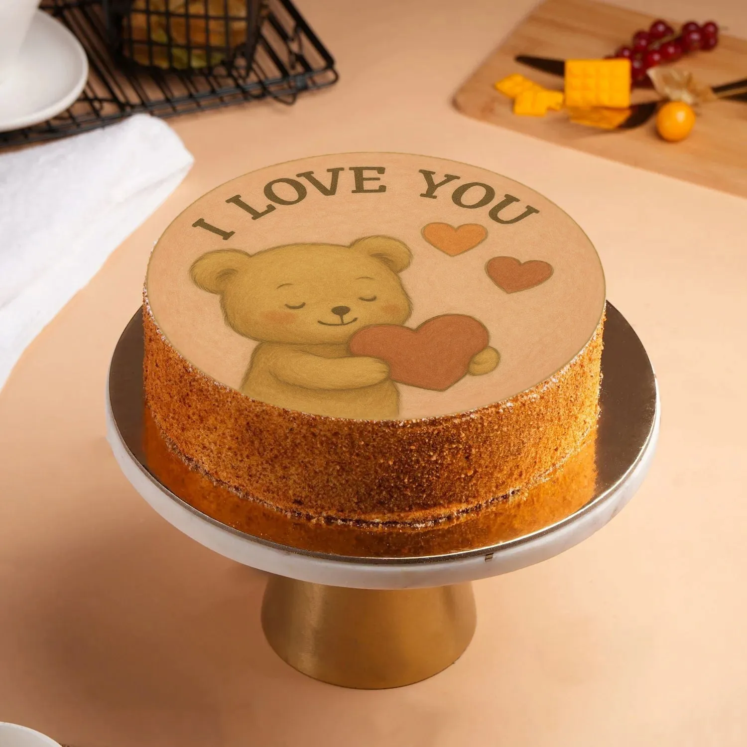 Delicious 'I Love You' Honey Cake - 500gm
