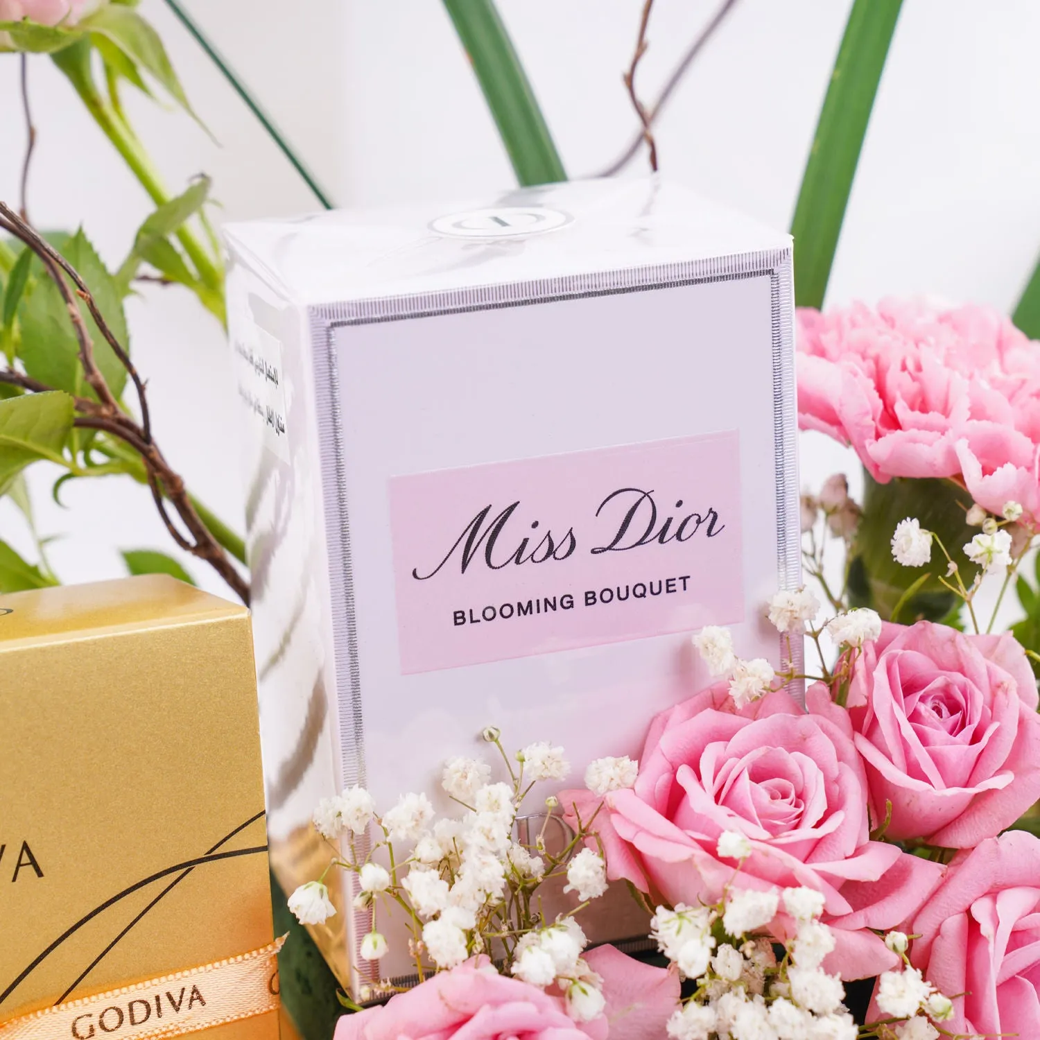 Godiva n Miss Dior Blooming Bouquet Women Perfume Flower Tray