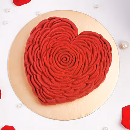 Romantic Bloomed Heart Chocolate Cake