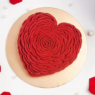 Romantic Bloomed Heart Chocolate Cake
