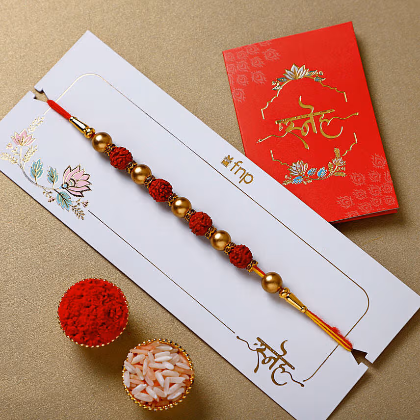 Earthly Blessings Single Rudraksha Rakhi