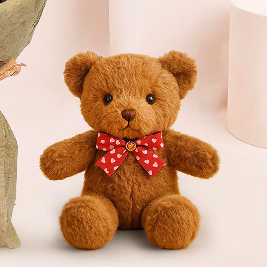 Appealing Mixed Flowers Bouquet With Teddy Bear