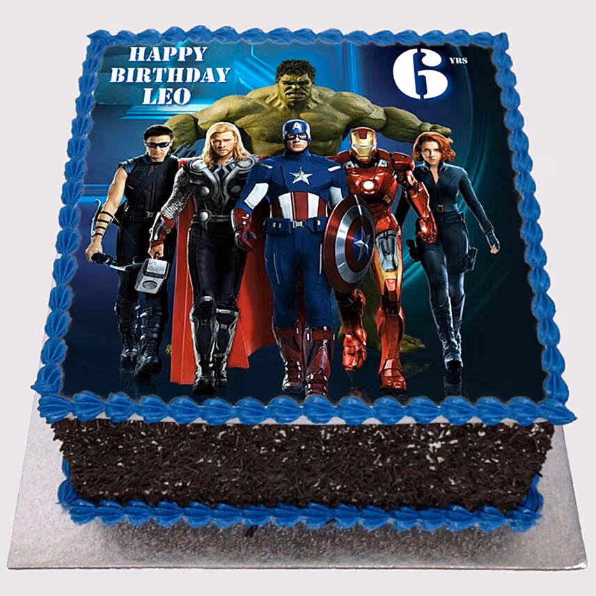 Marvel Avengers Vanilla Photo Cake
