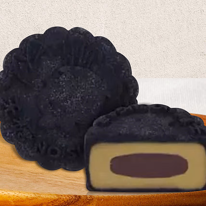 Dark Nibs Truffle Yolk Mooncakes- 4 Pcs
