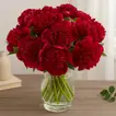 Passionate Red Peonies Vase