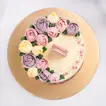 Elegant Flower and Macaroon Chocolate Cake