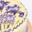 Elegant Iris Flower Chocolate Birthday Cake