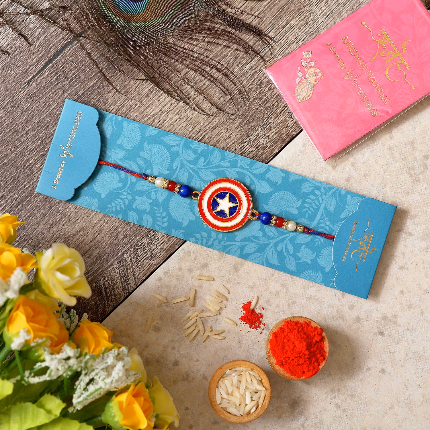 Superhero Captain America Rakhi For Kids