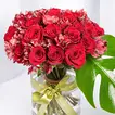 Forever In Love: Elegant Red Rose and Alstroemeria Arrangement