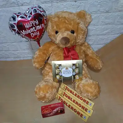 Valentines Chocolate & Teddy Gift Set