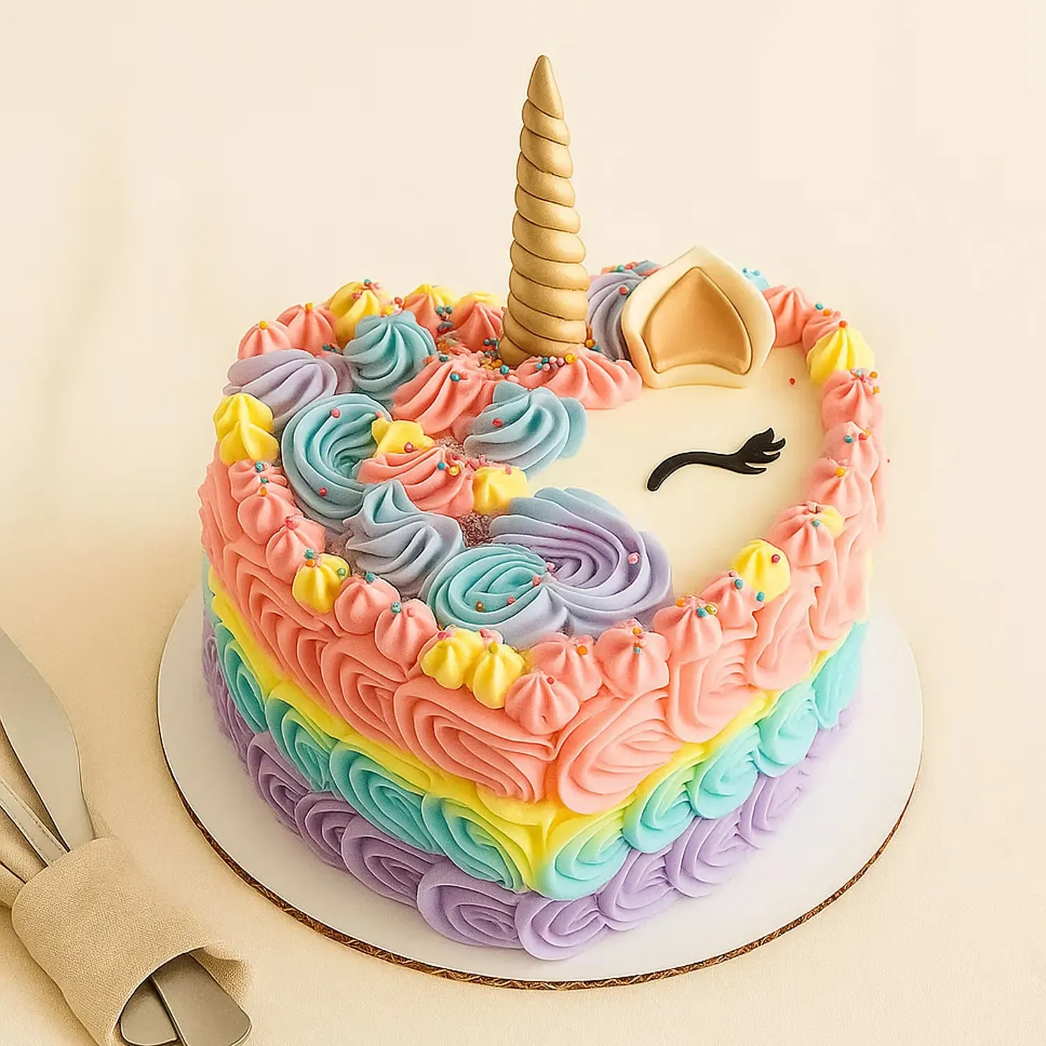 Magical Heart-Shaped Unicorn Chocolate Cake for Kids - 2 Kg Delight