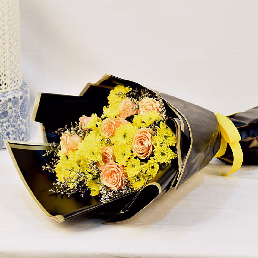 Champagne Roses Hand Bouquet