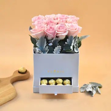 Graceful Roses & Ferrero Rocher Drawer Box