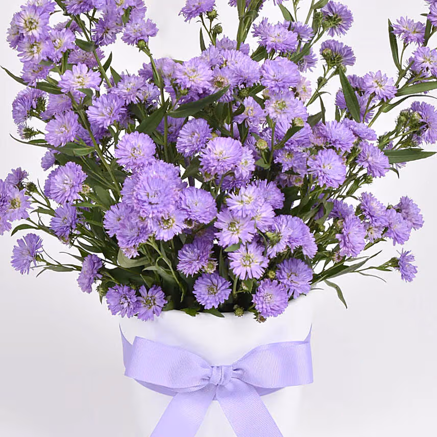 October Birthday Purple Aster Floral Arrangement