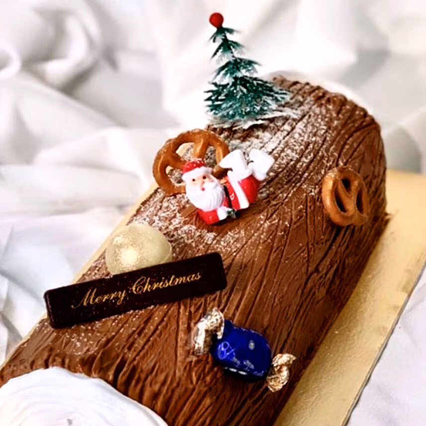 Traditional Chocolate Log Cake