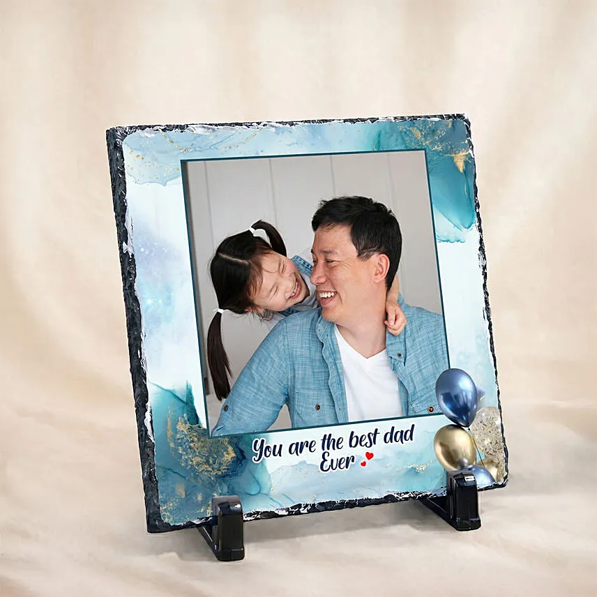 Best Dad Ever - Personalised Slate Frame Gift