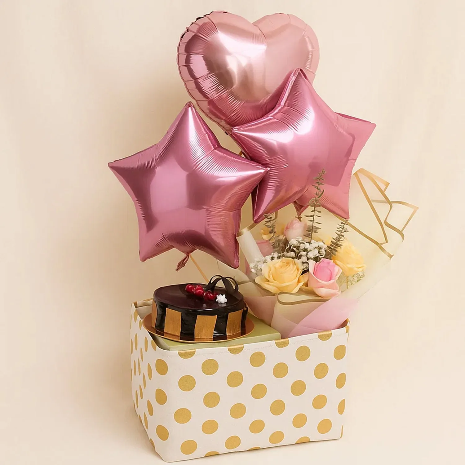 Joyful Celebration Combo | Flower With Cake n Balloons