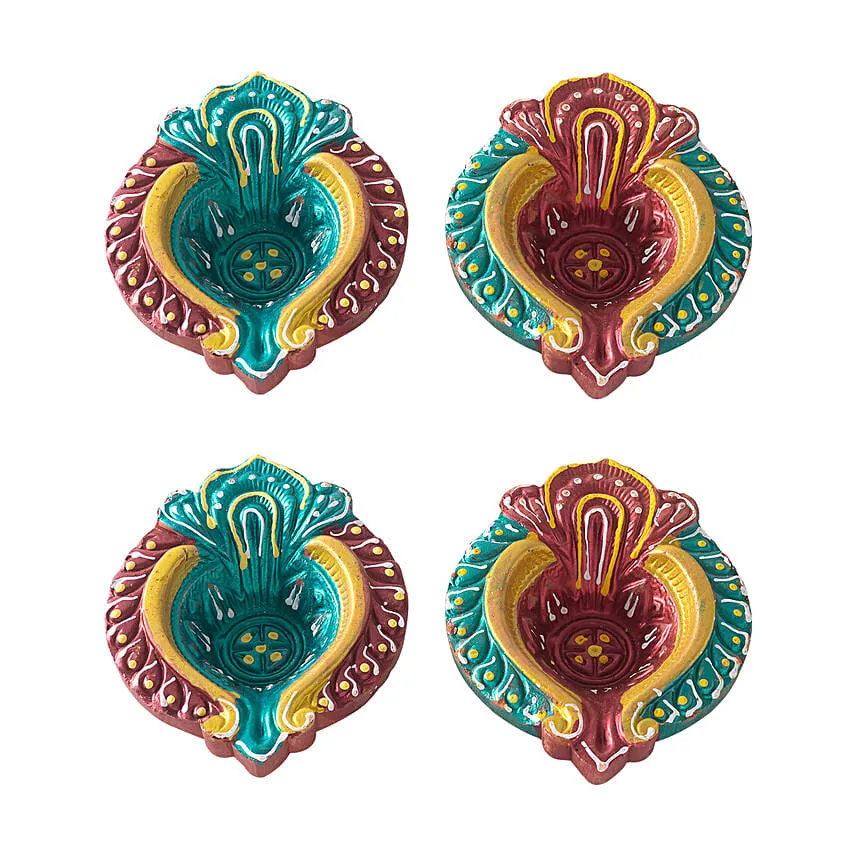 Multi Color Diyas Set of 4
