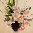 Premium Pink Roses & Lily Vase Arrangement