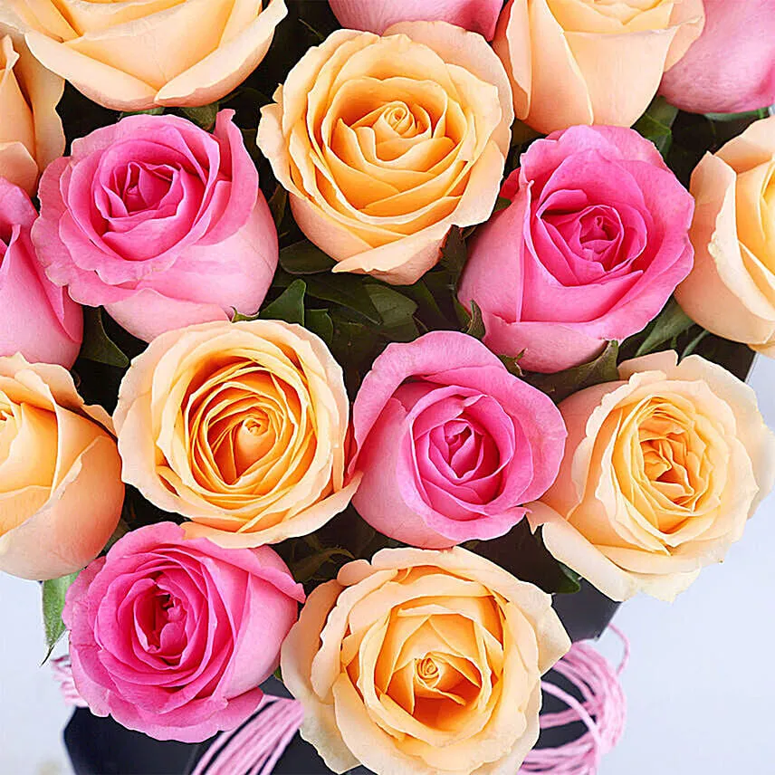 Peach And Pink Roses Sleeve Bouquet