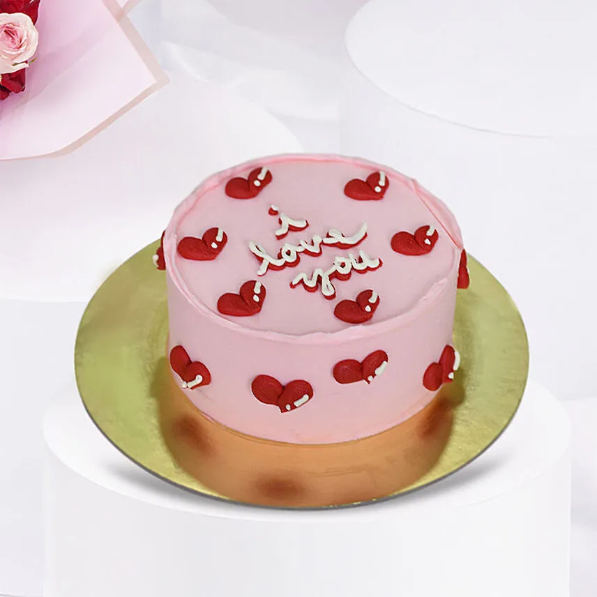 Valentines Roses Bouquet and Cake