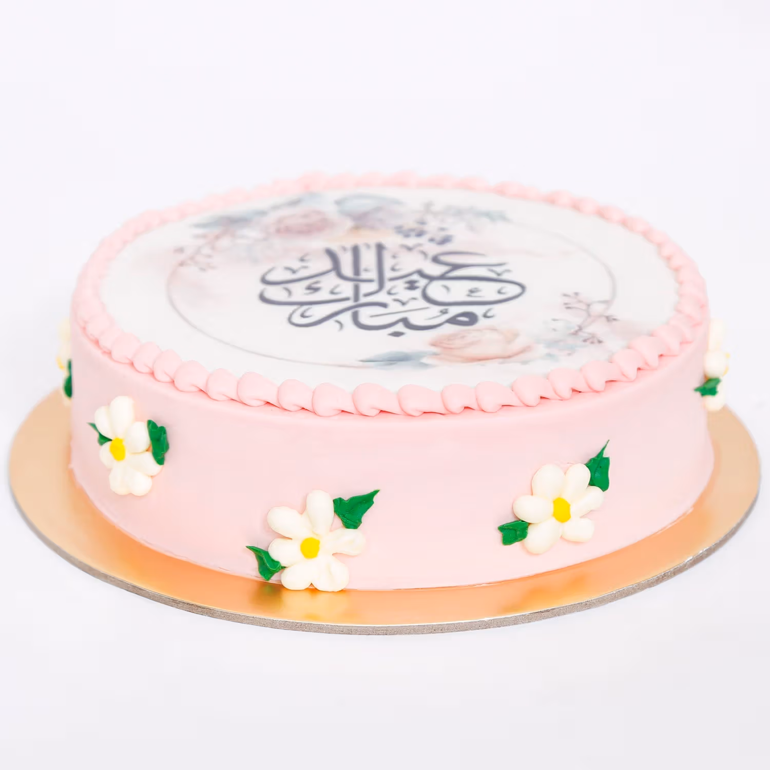 Eid Mubarak Red Velvet Cake - Elegant Floral Design, 1.2 Kg